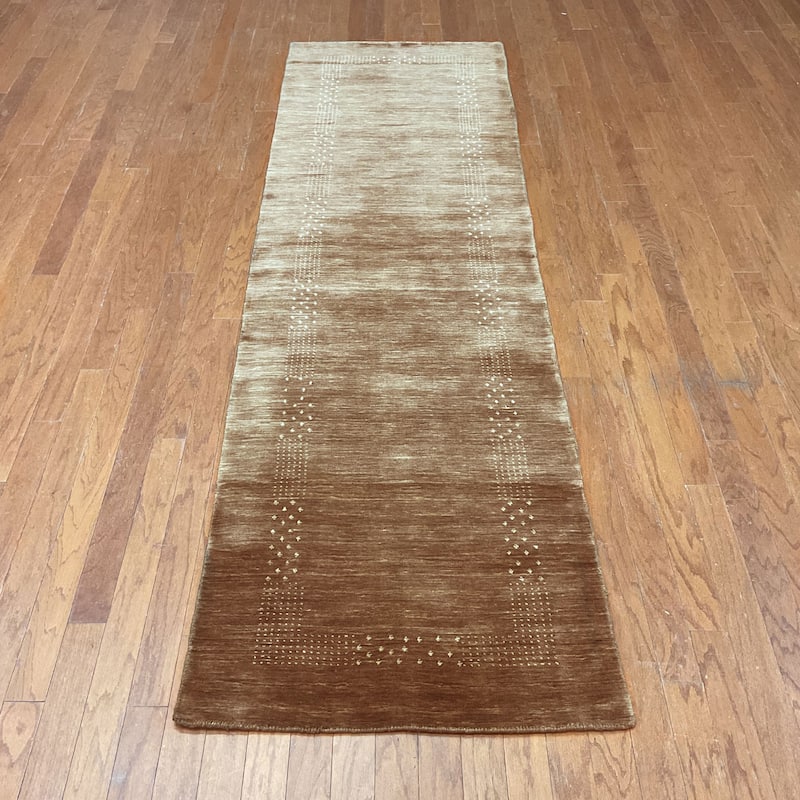 Herat Oriental Handmade Modern Gabbeh Wool Rug - 2'6 x 10'