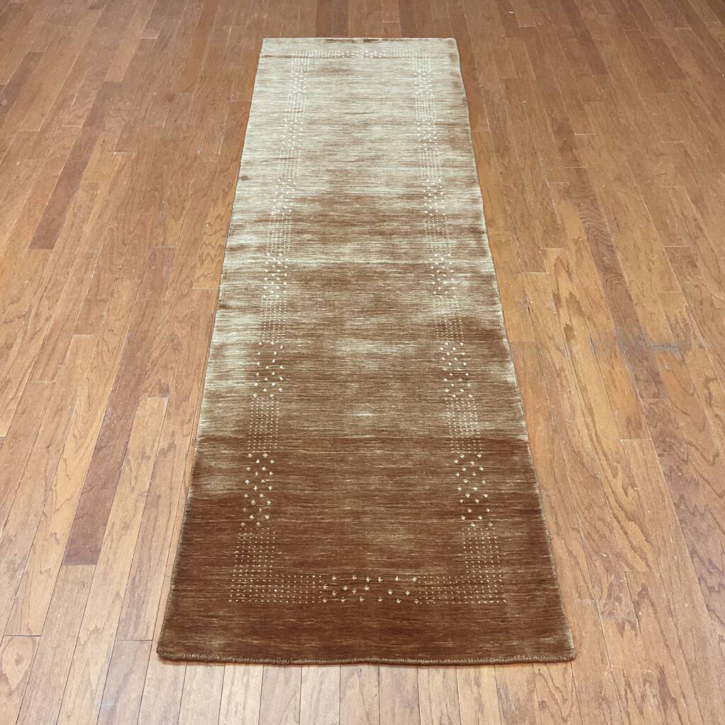 Herat Oriental Handmade Modern Gabbeh Wool Rug - 2'6 x 10'