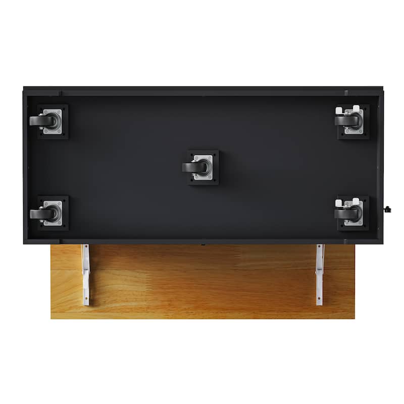 Opris MDF Rolling Kitchen Island with Drop Leaf with Power Outlet(48-in x30-in x37-in)