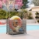 preview thumbnail 26 of 25, Outsunny Wicker Pool Float Storage Organizer, PE Rattan Pool Float Holder with Basket Shelf Towel Bars, Rolling Pool Caddy