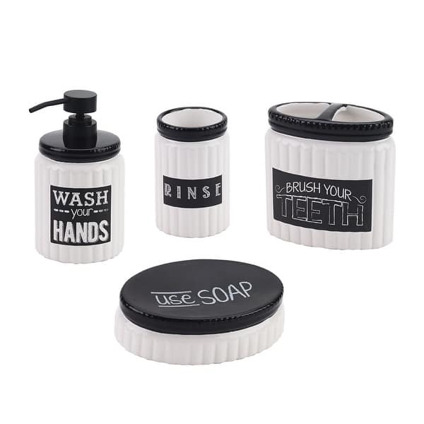 Avanti Chalk It Up 4 Pc Bath Accessory Set Multicolor On Sale Bed