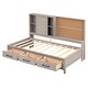 preview thumbnail 7 of 11, Twin Size Lounge Daybed with 3-Drawers，Kids Cork Board Bed Frame with USB Ports and 2 Built-in Storage Shelves, Antique Grey