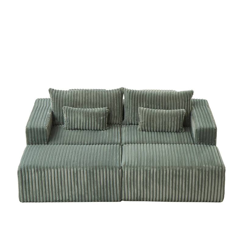 Oversized 87" Modular Sectional Lounge Chaise with 2 Ottoman