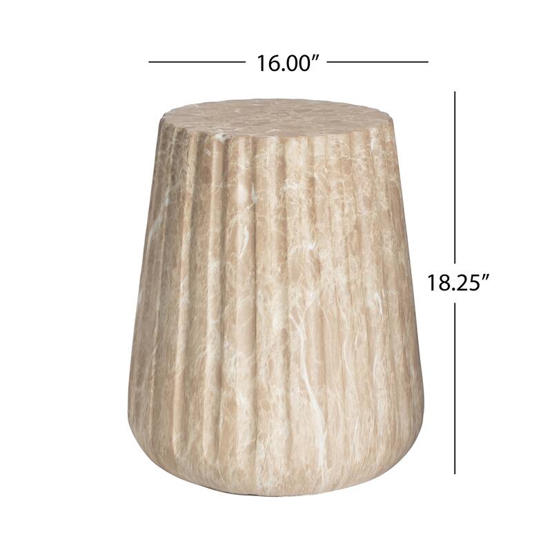 Outdoor Cleme Carved Side Table, Gold - 18.19