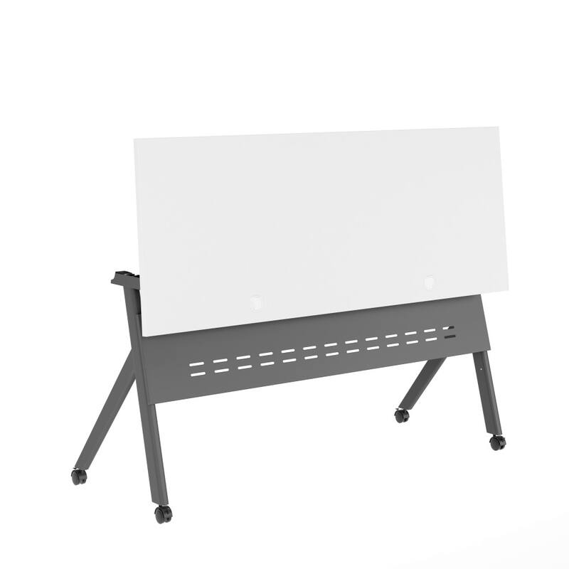 Commercial Nesting Flip Training Table with Steel Frame and Y-Legs - 23.5"W x 60"D x 30"H