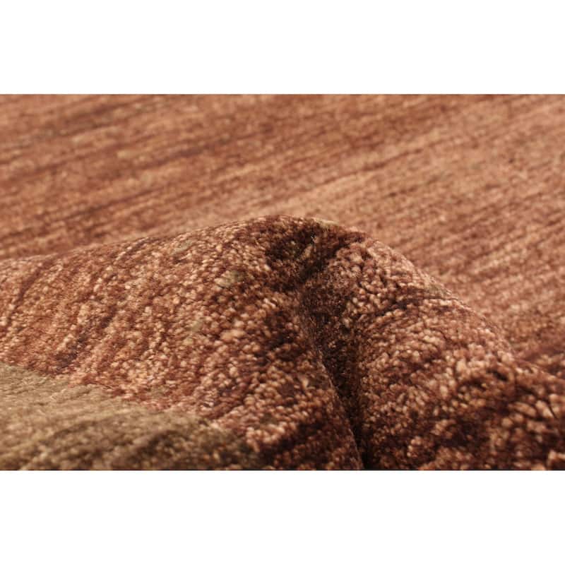 ECARPETGALLERY Hand-knotted Peshawar Ziegler Dark Brown Wool Rug - 5'7 x 8'1