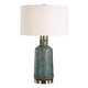 preview thumbnail 1 of 3, Uttermost Dauphine Cracked Teal Table Lamp - N/A