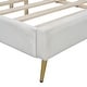 preview thumbnail 7 of 28, Queen Size Corduroy Upholstered Platform Bed with Wingback Headboard