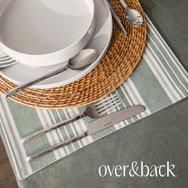 over&back 100% Cotton Woven Placemats - Machine Washable - Set of 4