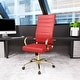 preview thumbnail 11 of 49, LeisureMod Benmar High-Back Leather Office Chair W/ Gold Frame Red