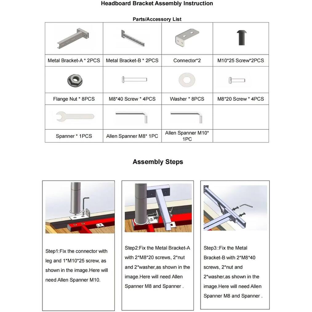 Renanim Heavy Duty Headboard Bracket for Adjustable Bed Frame On Sale