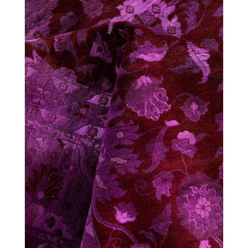 Fine Vibrance One-of-a-Kind Hand-Knotted Area Rug - Red, 9' 2" x 12' 5" - 9' 2" x 12' 5"