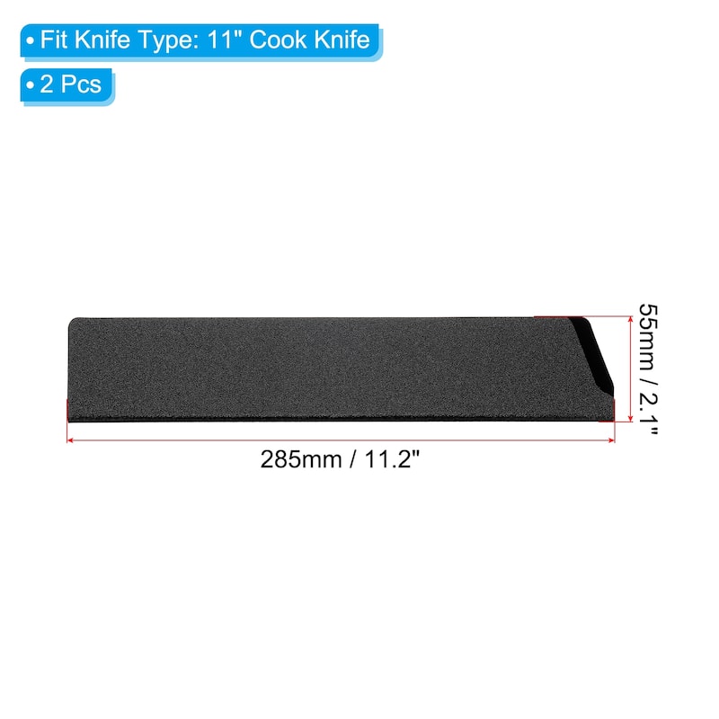 ABS Knife Cover Sleeves Edge Guard Blade Protector - Black 2 Pcs - 11" Cook Knife