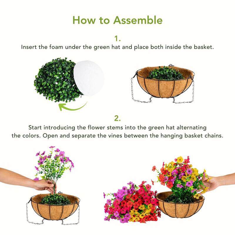 18-in UV Resistant Artificial Daisy Hanging Basket DIY Kit