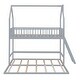 preview thumbnail 5 of 7, Gray Twin Over Twin-Twin House Bunk Bed with Full-length Guardrail and Ladder