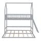 preview thumbnail 5 of 7, Gray Twin Over Twin-Twin House Bunk Bed with Guardrail, Ladder