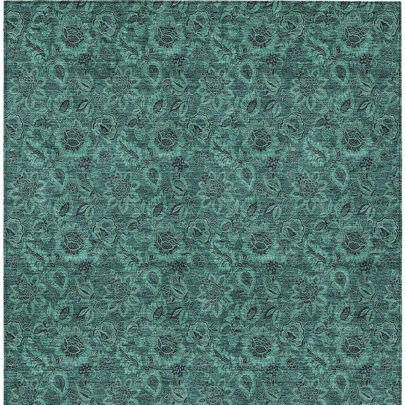 HomeRoots Floral Transitional Rectangle Outdoor Rug