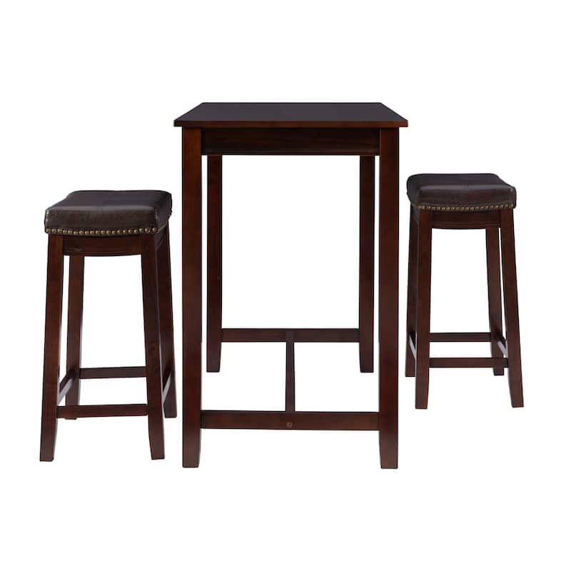 3-Piece Counter Table and Stools - 47.25" - Brown