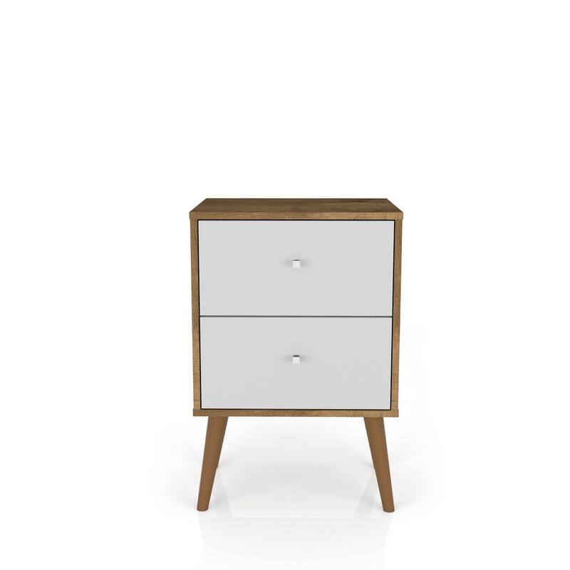 Liberty Mid Century Modern Black Nightstand 2.0 with 2 Extension Drawers
