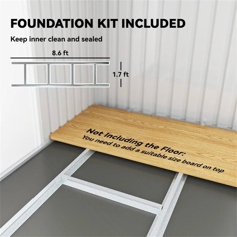 Garden Metal Outdoor Storage Shed, Tool House with Double Lockable Doors