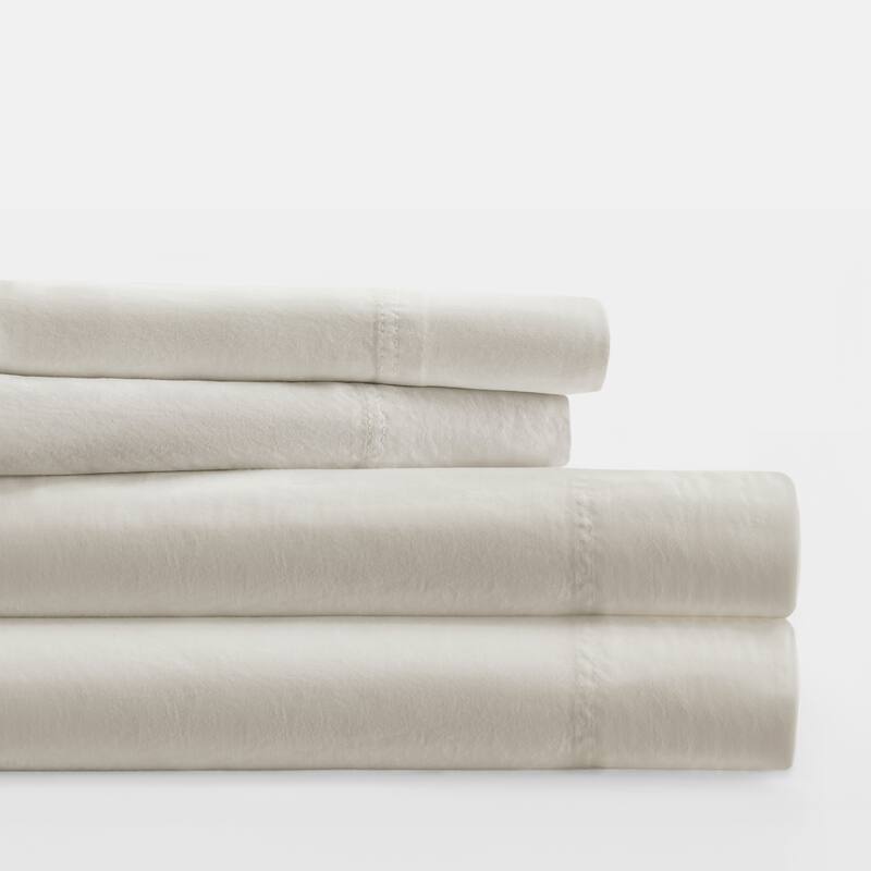 Becky Cameron Solid Brushed 300 Thread Count Cotton Sheet Set