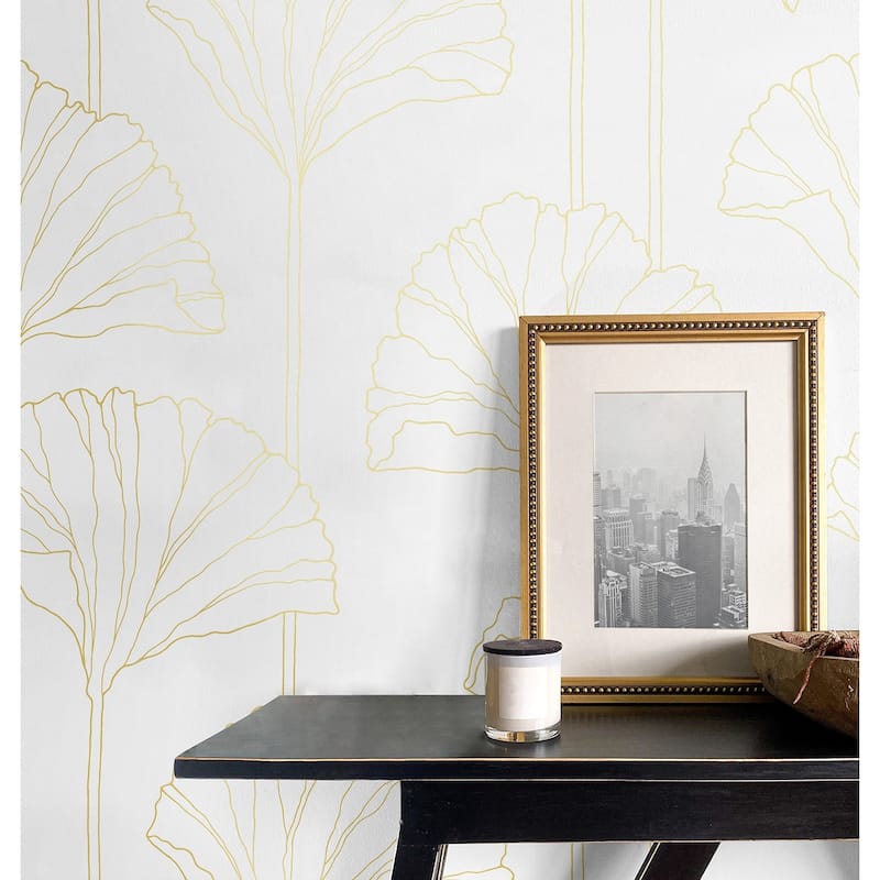 NextWall Ginkgo Leaf Peel and Stick Wallpaper