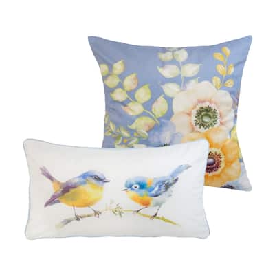 Donna Sharp Spring Flowers 2PC Polyester Decorative Pillow Set