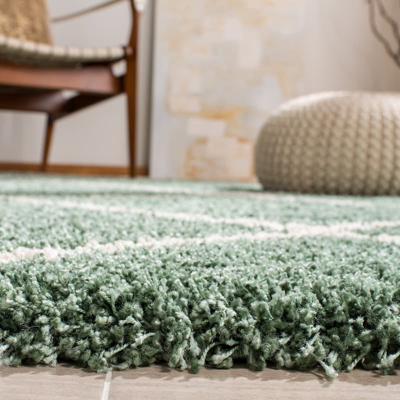 SAFAVIEH Hudson Shag Estella Diamond Trellis 2-inch Thick Rug