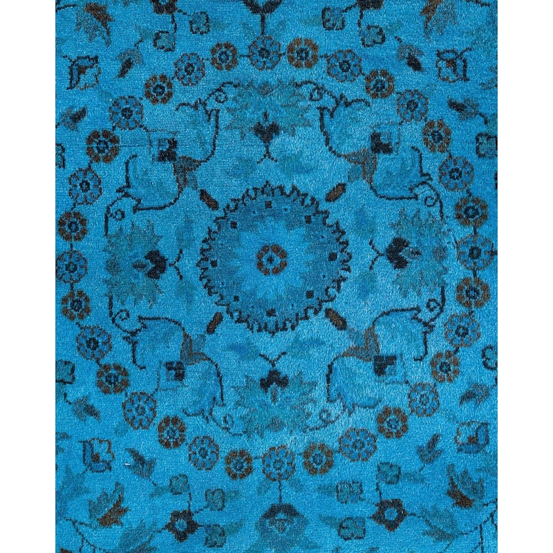 Fine Vibrance, One-of-a-Kind Hand-Knotted Area Rug - Blue, 6' 0" x 6' 1" - 6' 0" x 6' 1"