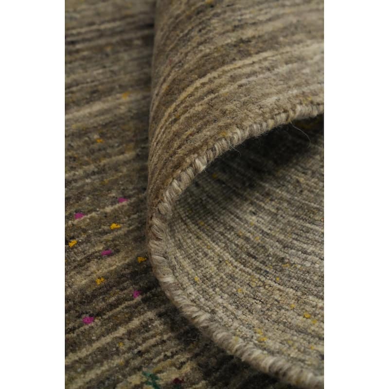 Hand Knotted Oriental 100% Wool Carpet Tribal Animal Pictorial Brown Gabbeh Area Rug - 8' 2'' X 6' 7''