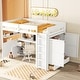 preview thumbnail 1 of 27, Wooden Full Size Loft Bed with Desk, Wardrobe, Storage Shelves and Drawers, for Kids Teens Adults Bedroom, Wood Bedframe White - Full