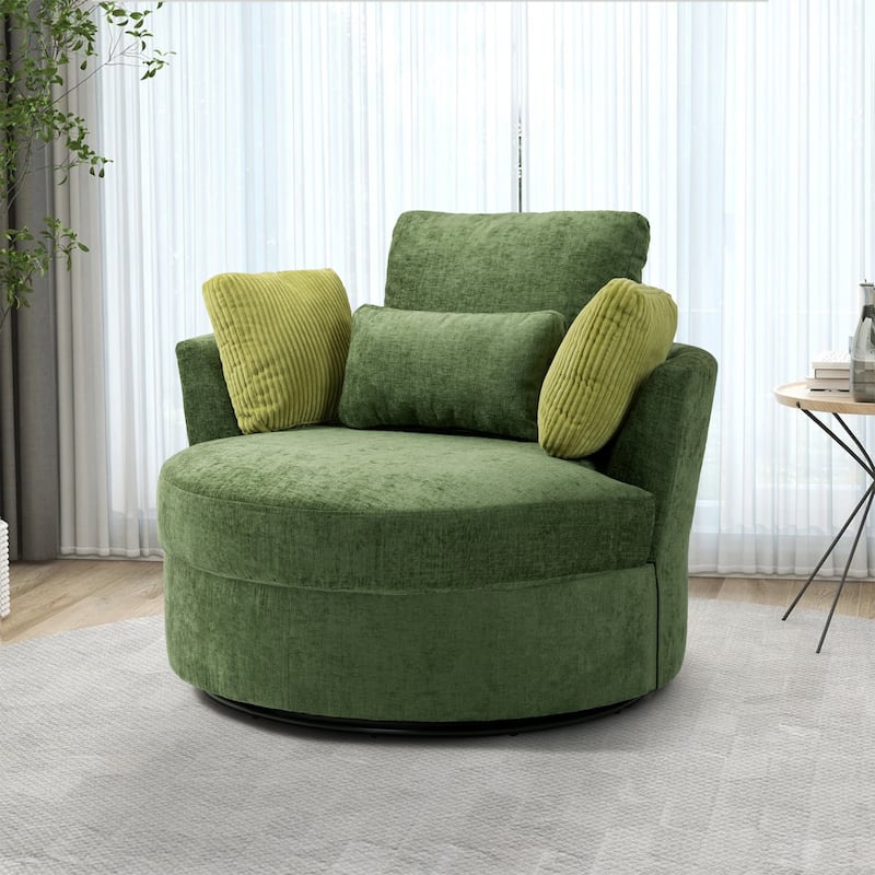 Modern Swivel Chair with Pillows for living room