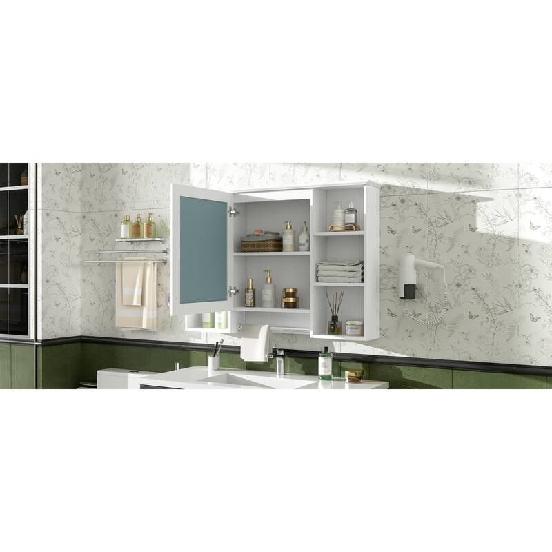 Roomfitters 42 Inch 3-in-1 Wall Mount Medicine Cabinet, Mirror Storage with Adjustable Shelf & Soft Close Doors