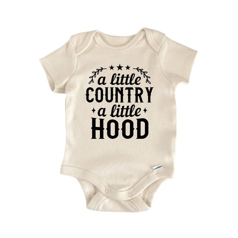 Country Hood - Baby Boy Girl Clothes Infant Bodysuit Funny Cute Newborn - Natural - 0-3M