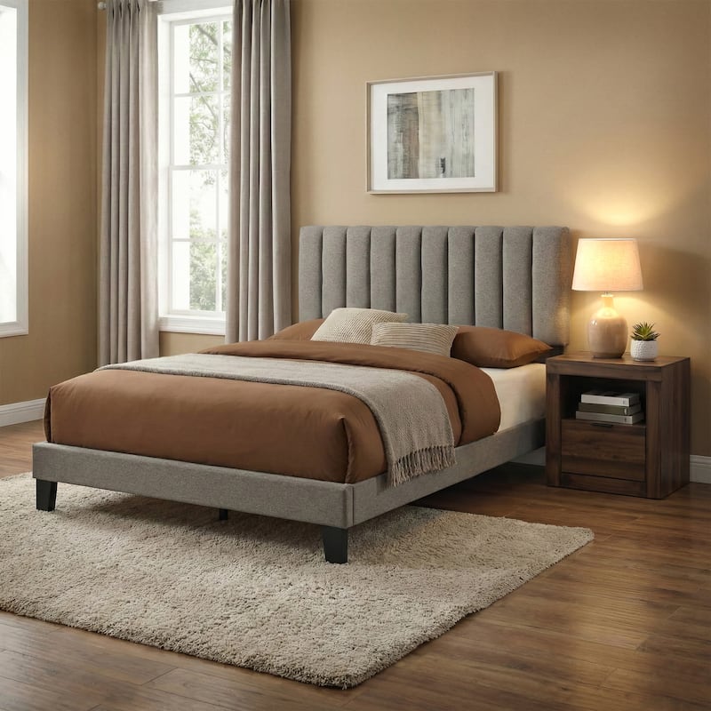 Furniture of America Merro Modern 2-Piece Solid Wood Bedroom Set - Walnut/Brown - King