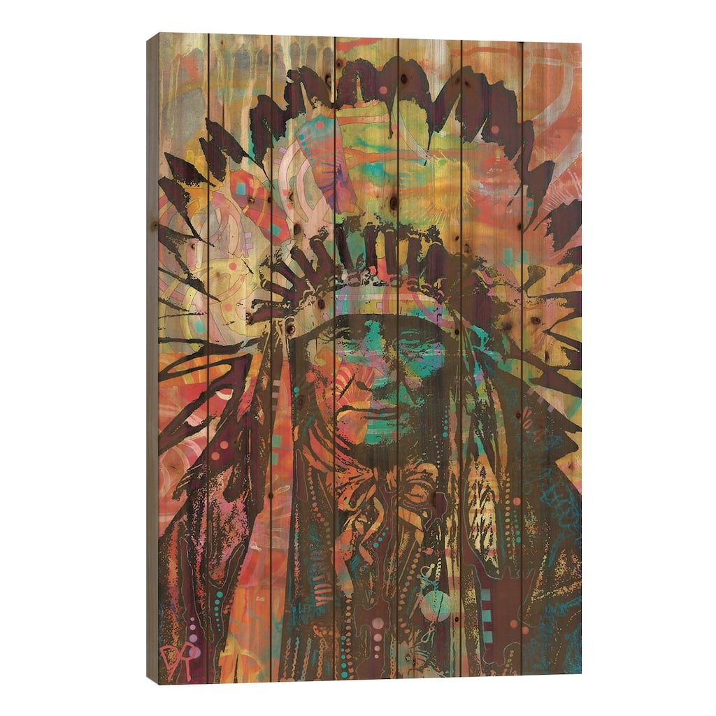 Native American II Print On Wood by Dean Russo - Multi-Color
