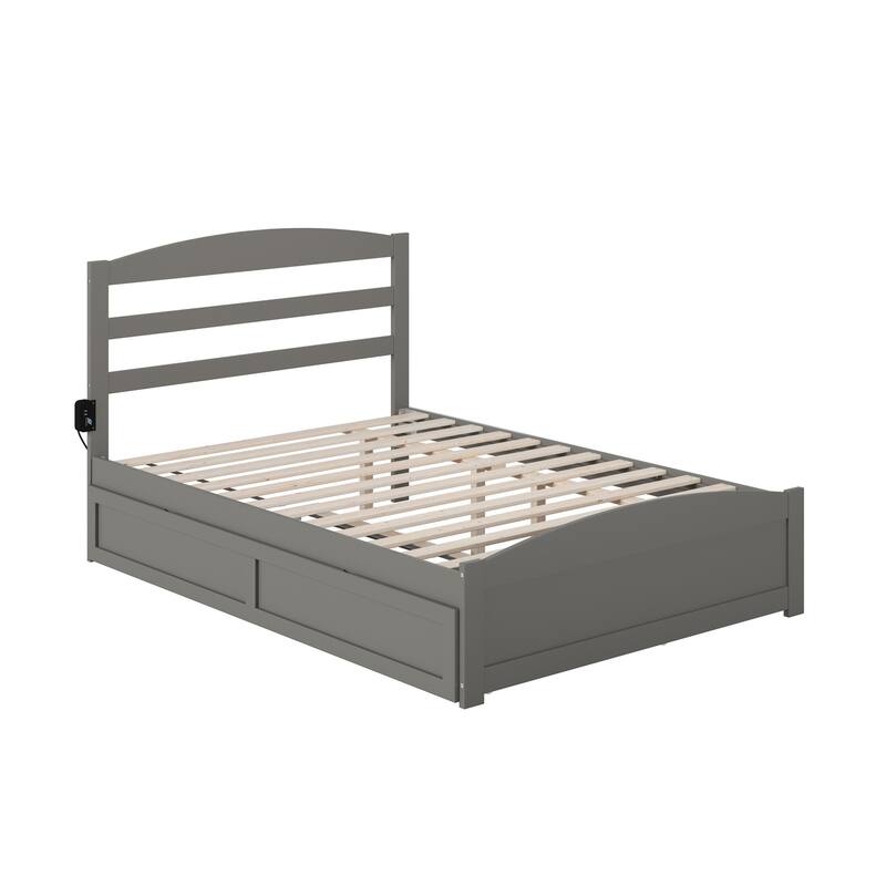Warren Platform Bed with Footboard and Twin Trundle