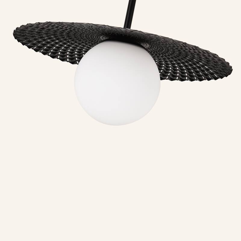 1-Light Glass Globe Pendant Light