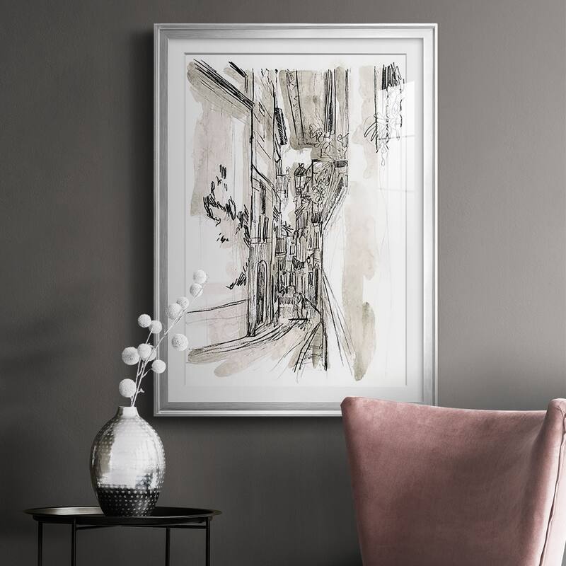 Europe Street Sketches I Premium Framed Print - Ready to Hang