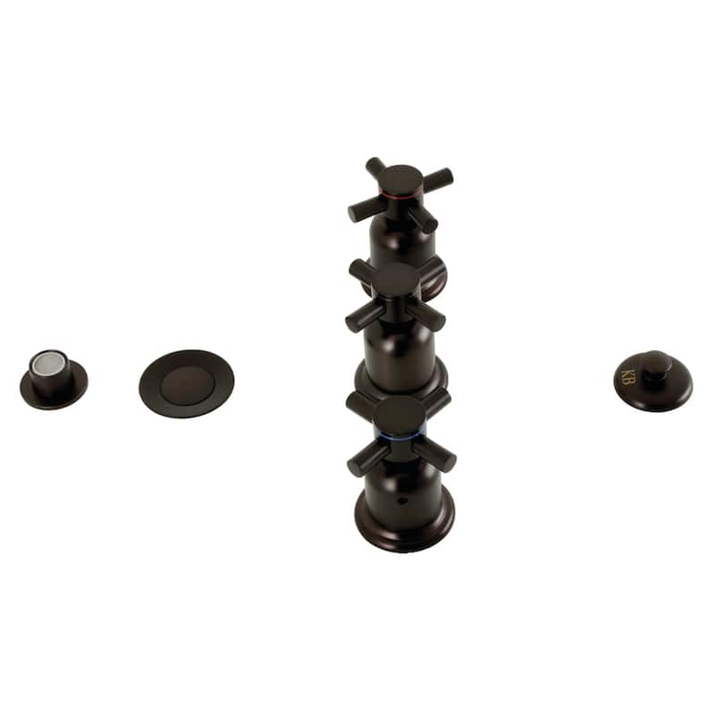 Kingston Brass Concord 1.5 GPM Widespread Bidet Faucet with 3 Cross