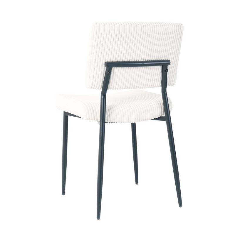 Modern Velvet Upholstered Dining Chair with Metal Legs (Set of 2)