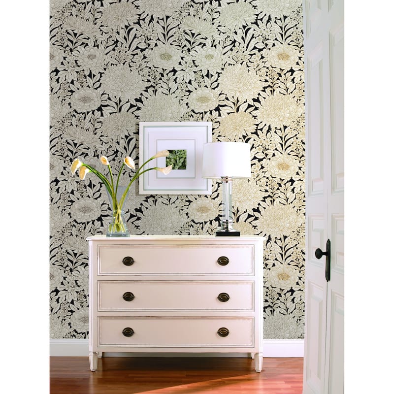 Millau Vinyl Wood Block Blooms Wallpaper 27 in x 27 ft = 60.75 sq ft