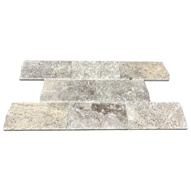 Argento Travertine 3" x 6" Split Face Tile