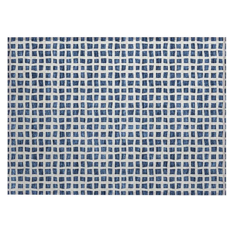 Machine Washable Indoor/ Outdoor Chantille Squared Rug