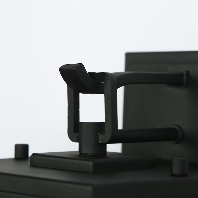 Modern 1-Light Outdoor Wall Sconces Black Gold Lantern Porch Patio Lamps - W 6.3"xD 7.9"xH 13.6"