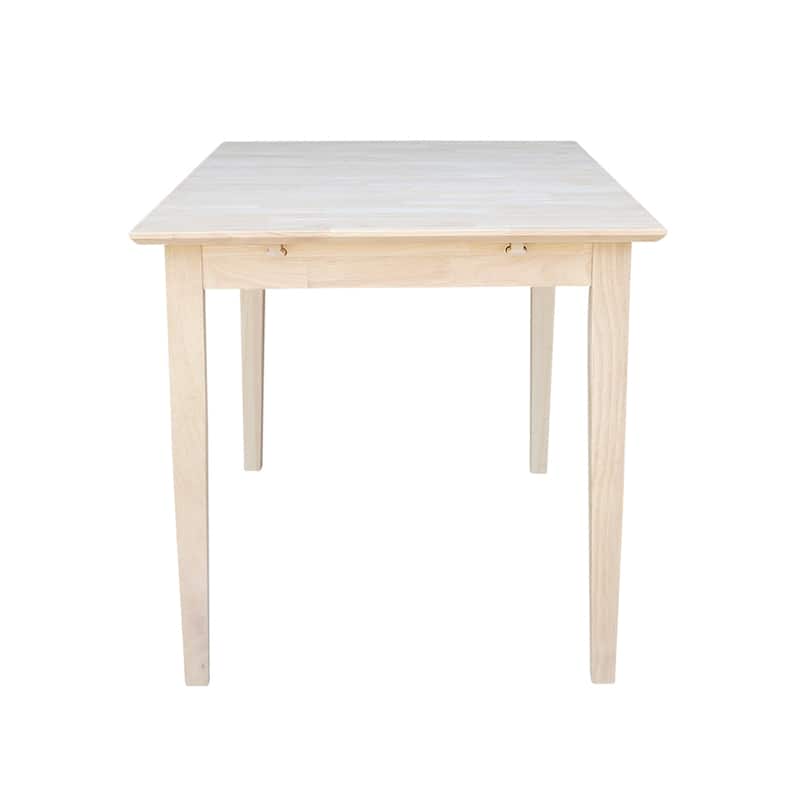 International Concepts 32-inch Wide Unfinished Shaker Style Parawood Dining Table with Butterfly Extension