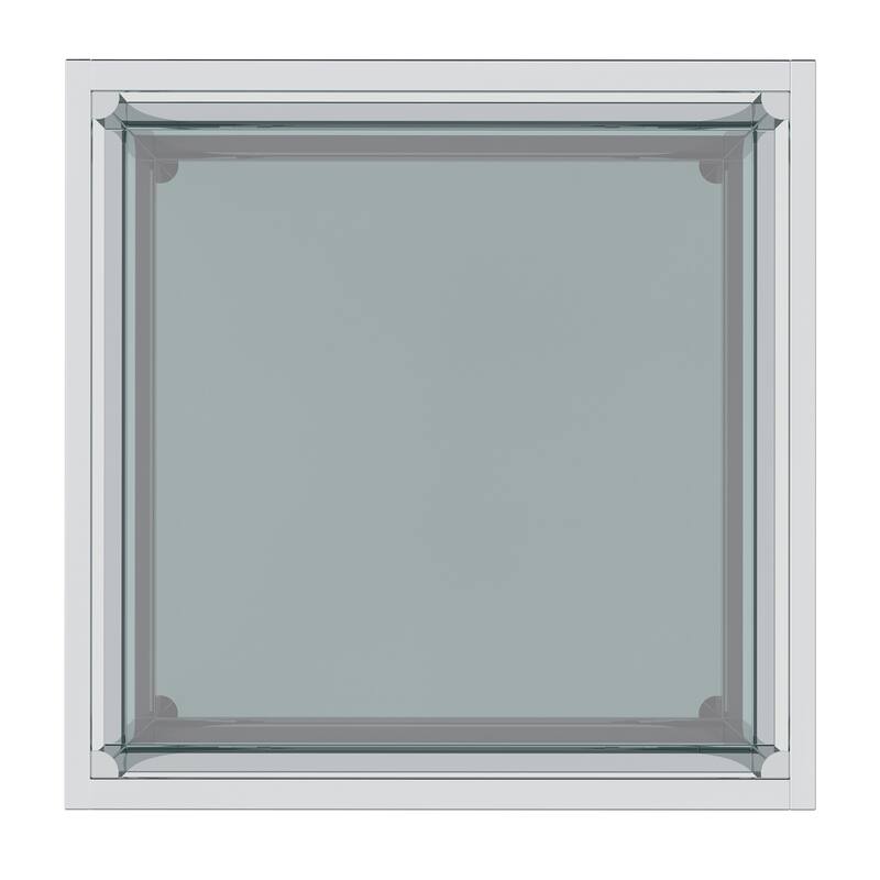 Contemporary Metal and Glass Small Square Coffee Table
