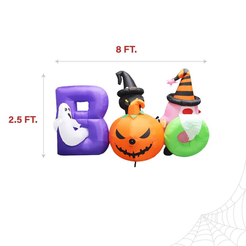 Haunted Hill Farm 5-Ft. Tall Pre-lit Musical Inflatable Boo Sign