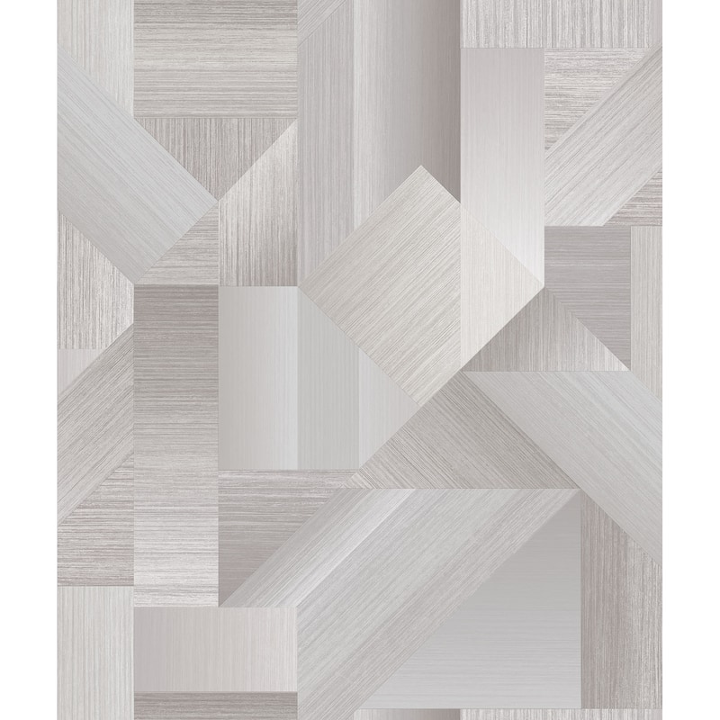 Galerie Wallcoverings TexStyle Collection Geometric Shape Shifter Non-woven Metallic Wallpaper Roll - 33 feet x 21 inches - Natural