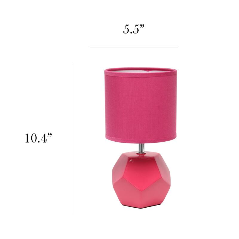 10.24 in. Pink Finish Table Lamp with Pink Shade, Sturdy Table Lamp for Living Rooms and Bedrooms